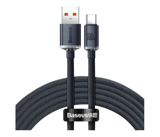 BASEUS USB - USB-C Crystal 100W 1.2m (czarny) CAJY000401 - 1159775 - zdjęcie